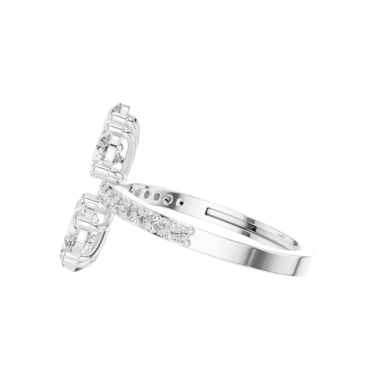 Pear Cut Floral Cluster Lab Diamond Statement Ring - View 9