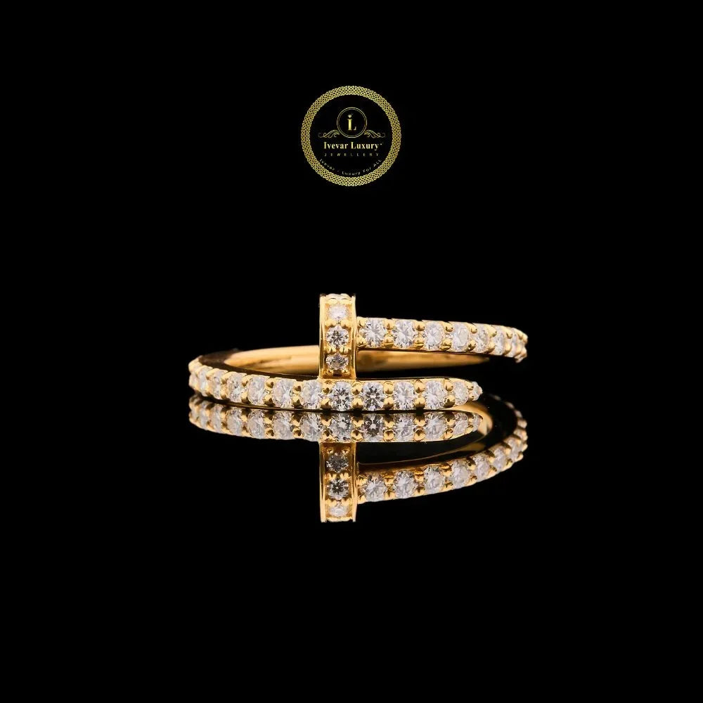 open wrap moissanite diamond pave statement ring