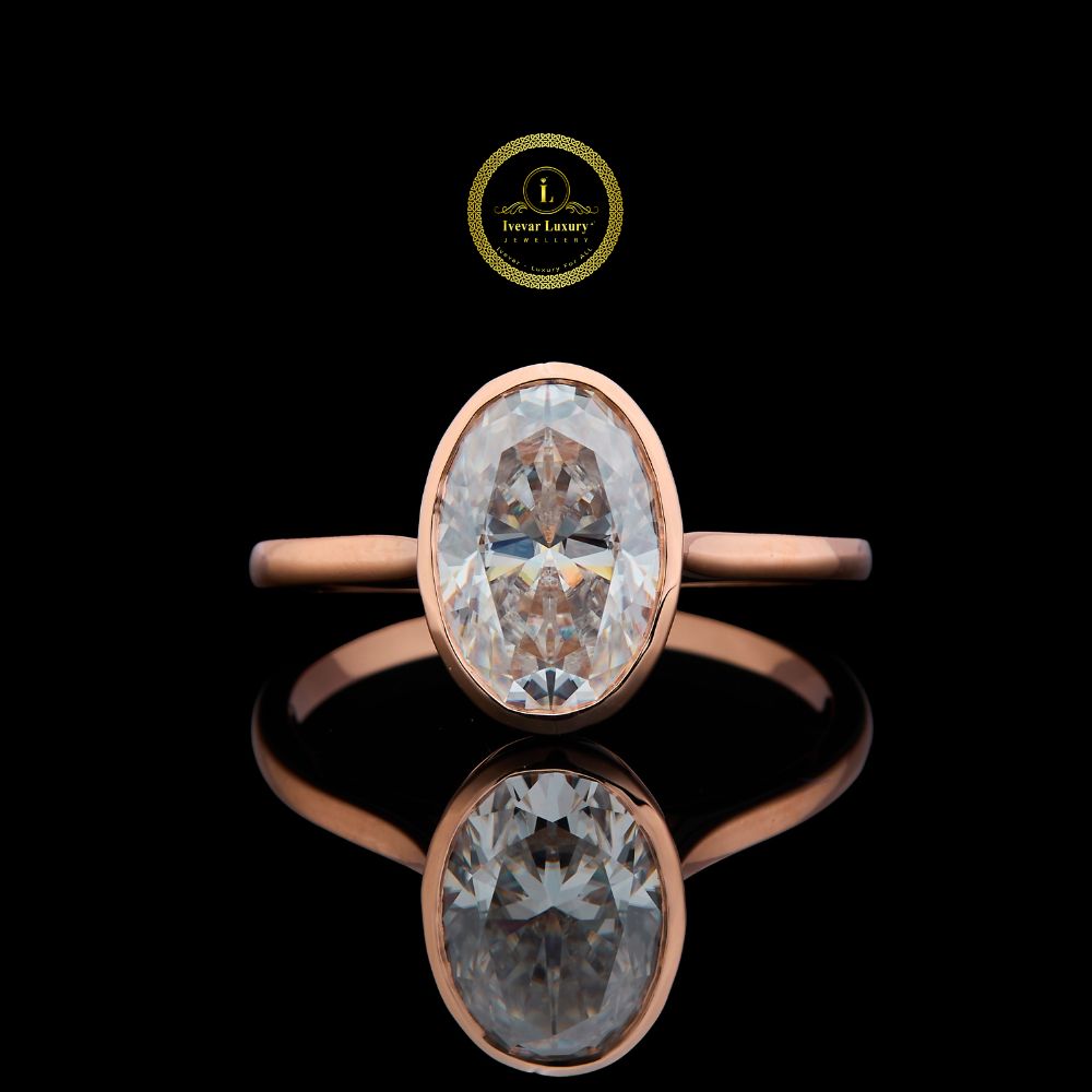Oval Cut Lab Diamond Bezel Set Ring