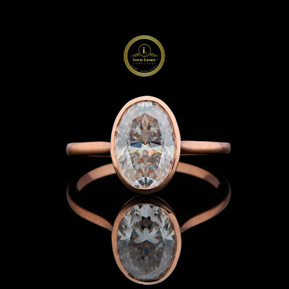 Oval Cut Lab Diamond Bezel Set Ring