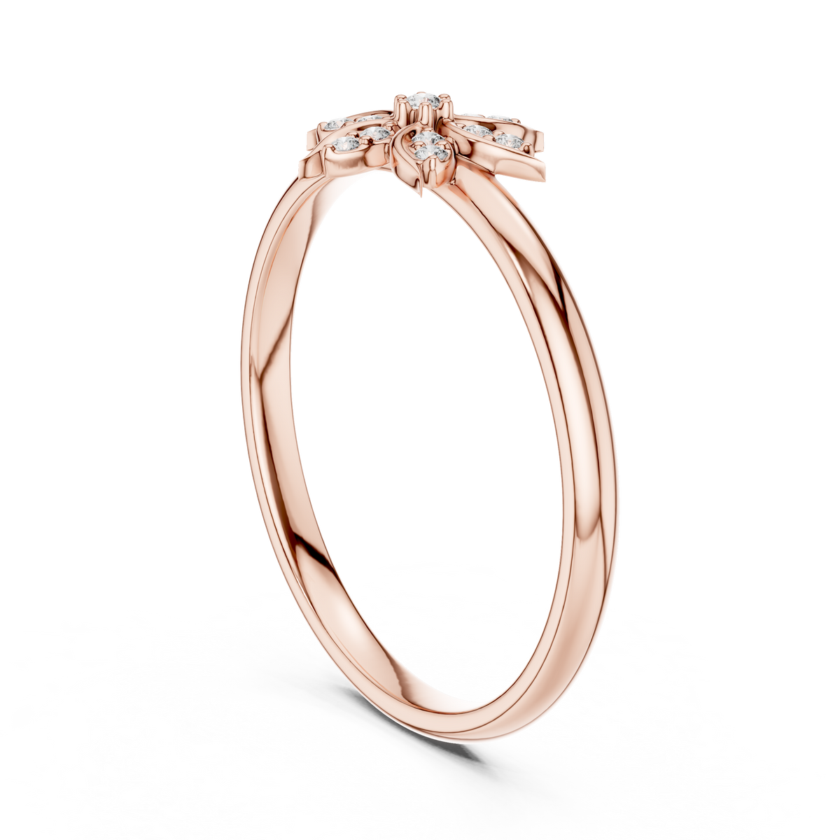 nature inspired round lab diamond flower ring - view 2