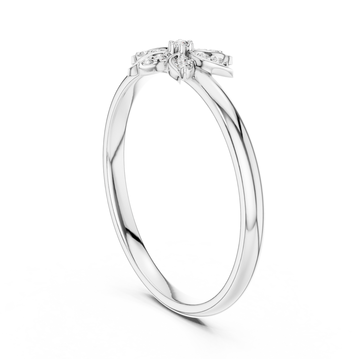 Nature Inspired Round Lab Diamond Flower Ring - View 5