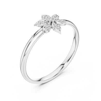 Nature Inspired Round Lab Diamond Flower Ring - View 6
