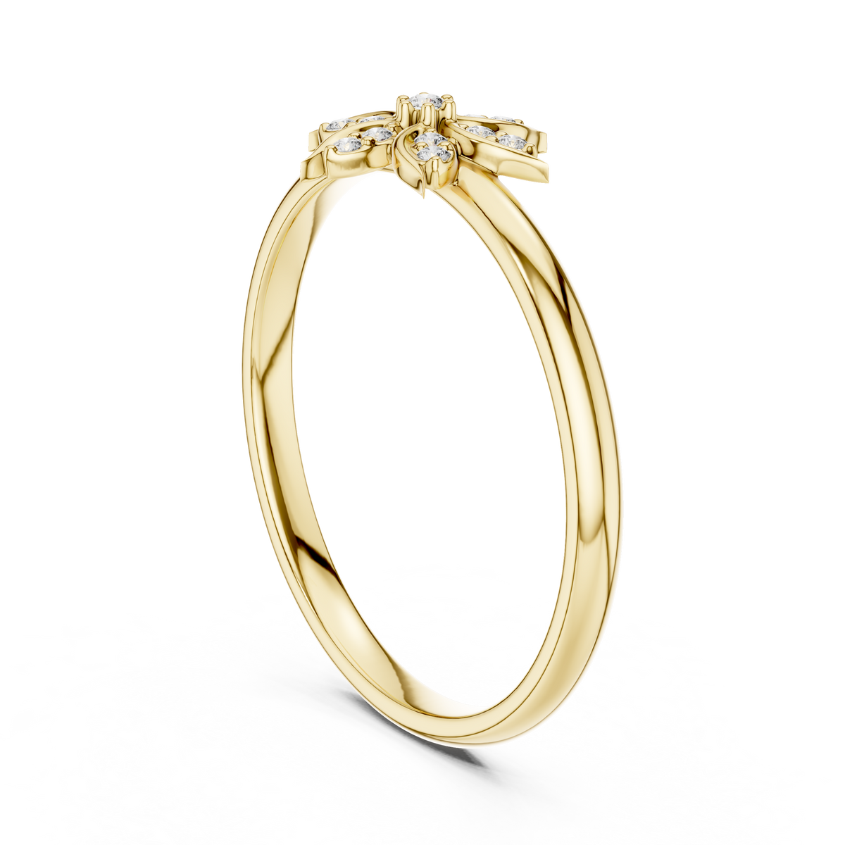 nature inspired round lab diamond flower ring - view 8