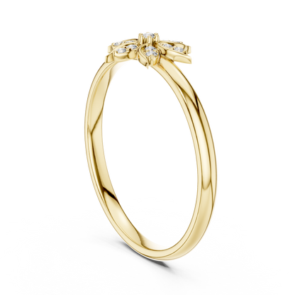 Nature Inspired Round Lab Diamond Flower Ring - View 8