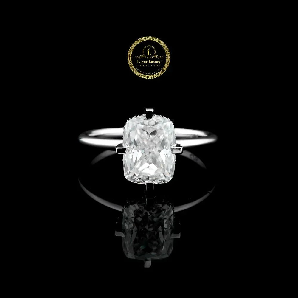radiant cut lab diamond solitaire delicate ring
