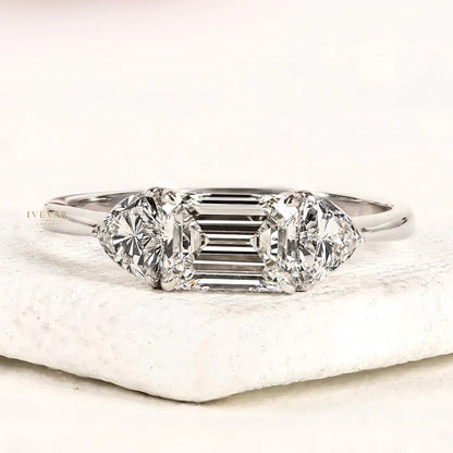 Emerald Cut Three Stone Lab Diamond Ring