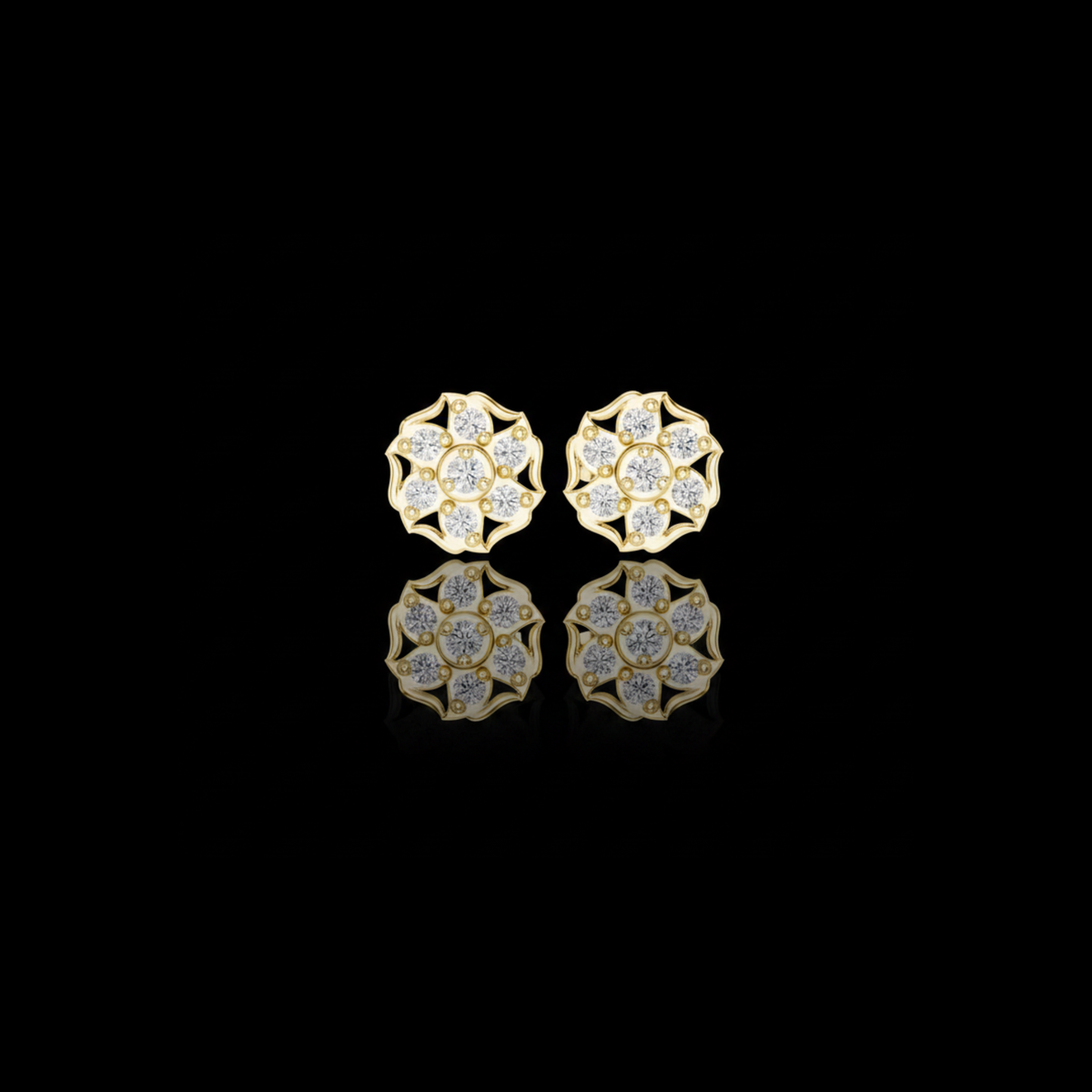 infinity twist round brilliant cut lab diamond stud earrings interlocking loop