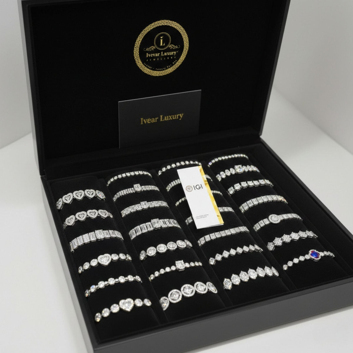 mixed shape lab diamond statement tennis bracelet - view 12