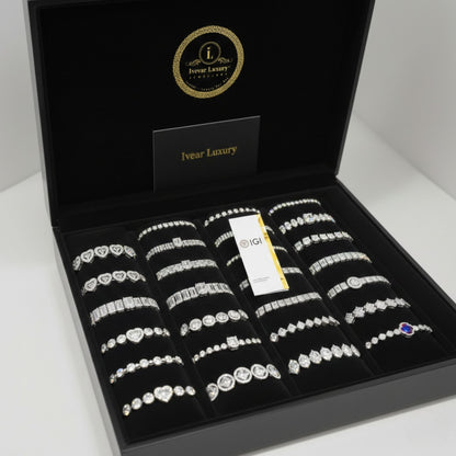 Mixed Shape Lab Diamond Statement Tennis Bracelet - View 12