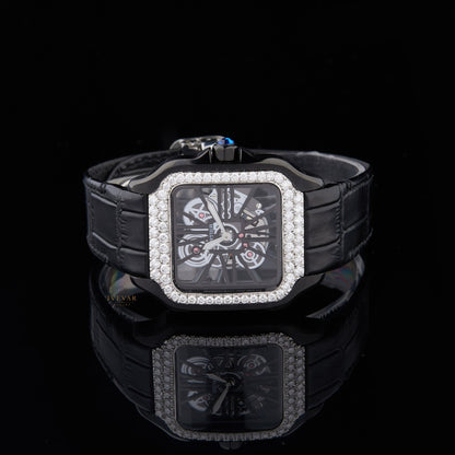 Ivevar Elite Timepiece Duo Diamond Skeleton Watch And Emerald Green Luxury Watch Collection - View 2