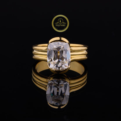 Elongated Cushion Bezel Solitaire Lab Diamond Ring