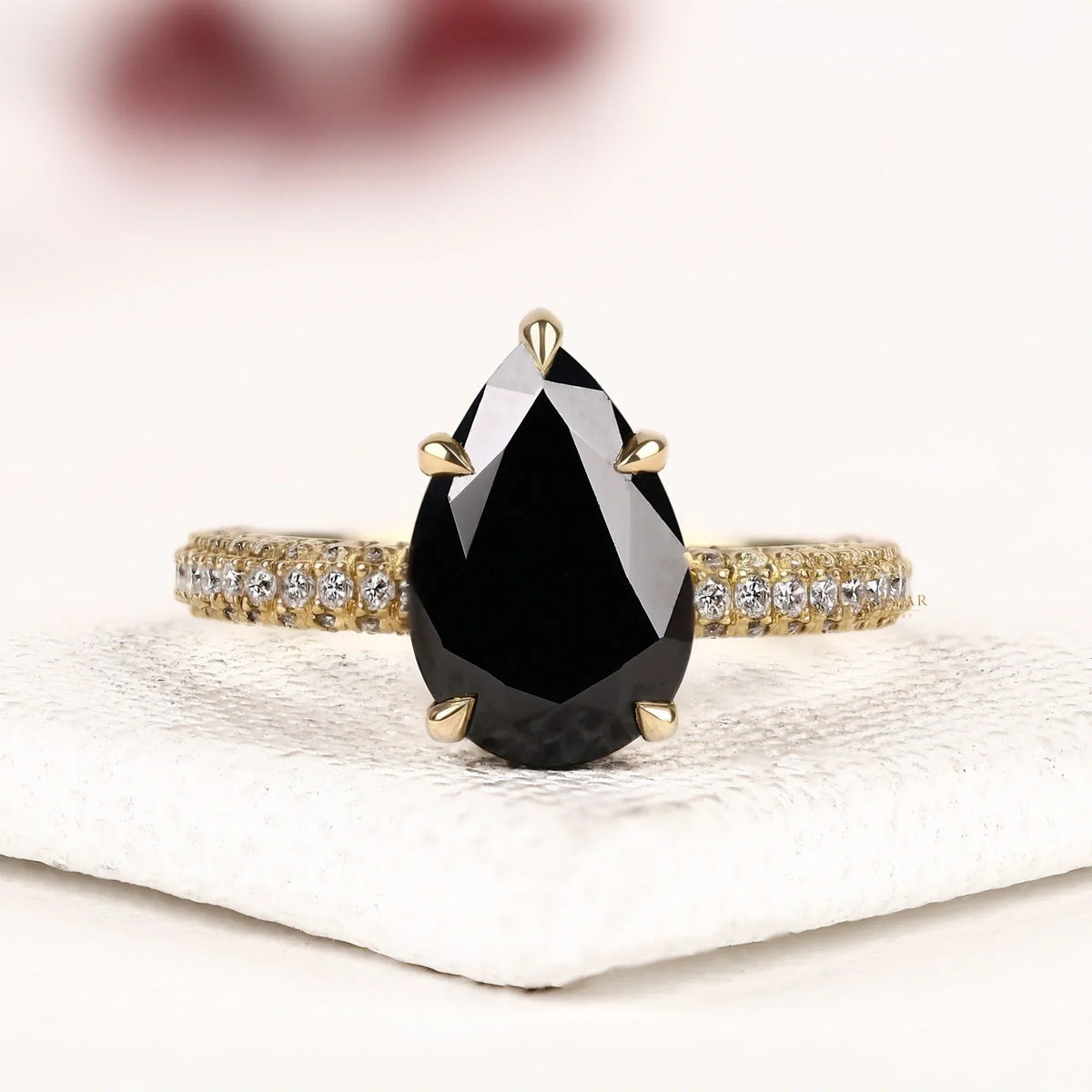 black pear cut lab diamond ring crafted for timeless luxury ring