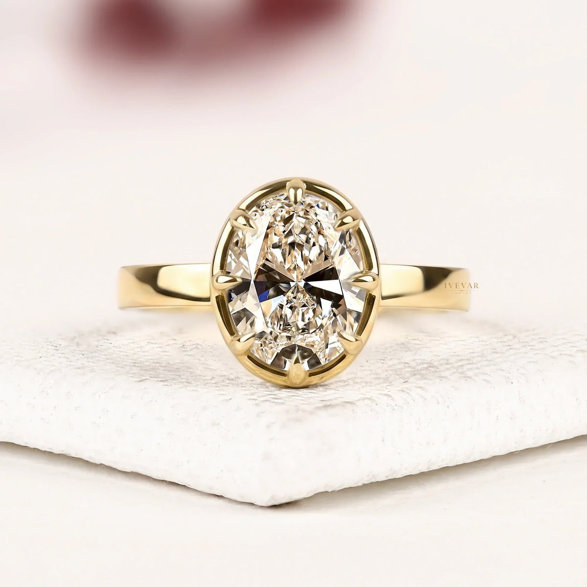 oval cut lab diamond solitaire engagement ring