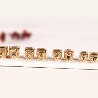 Cushion Cut Lab Diamond Solitaire Stud Earring - View 3
