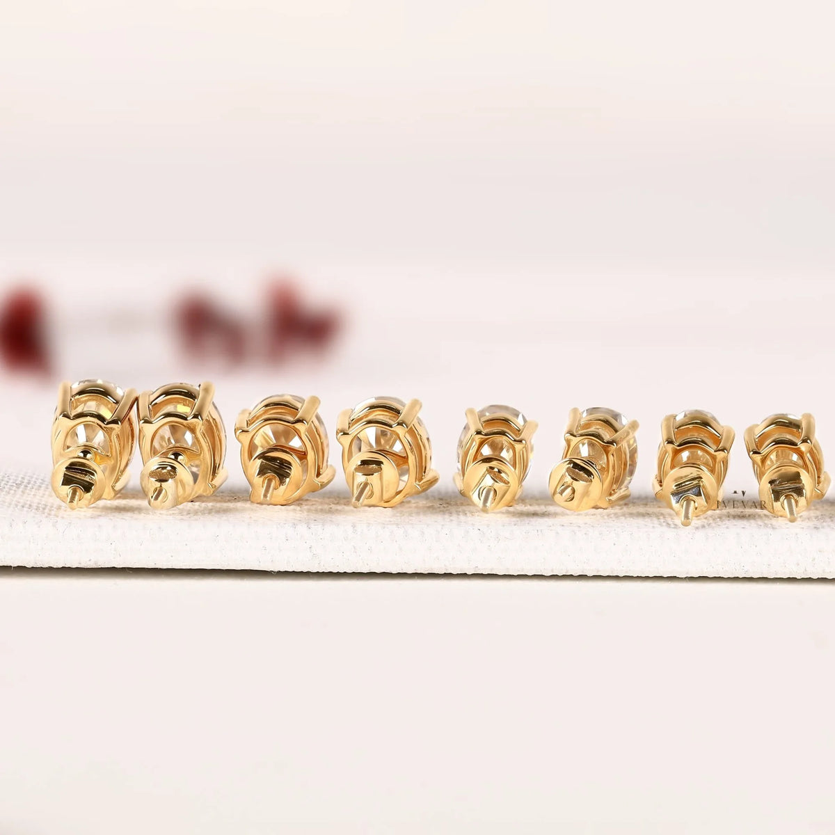 lab grown oval cut diamond solitaire setting stud earring - view 3