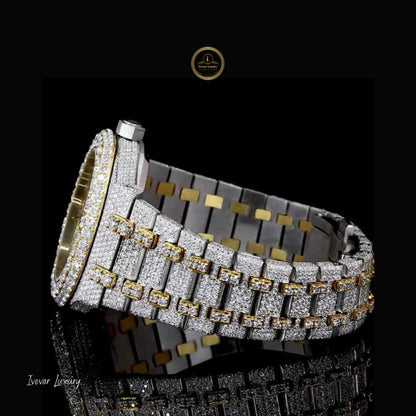 Ivevar Diamond Watch Full Iced Out Design with Lab Grown Diamonds - View 3