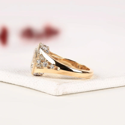Cushion Cut Bezel Lab Diamond Split Shank Ring - View 2