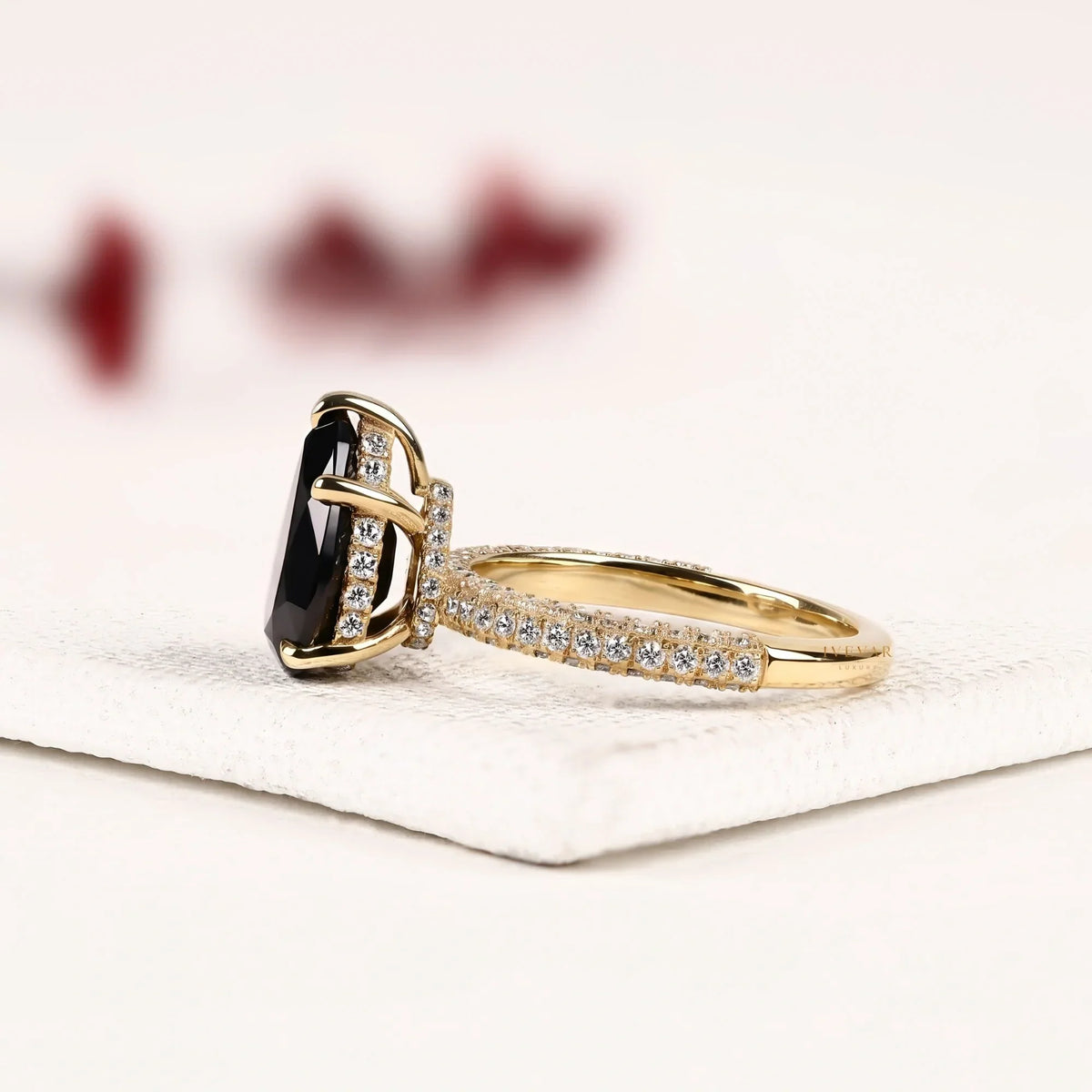 black pear cut lab diamond ring crafted for timeless luxury ring - view 2
