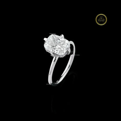 Radiant Cut Lab Diamond Solitaire Delicate Ring - View 2
