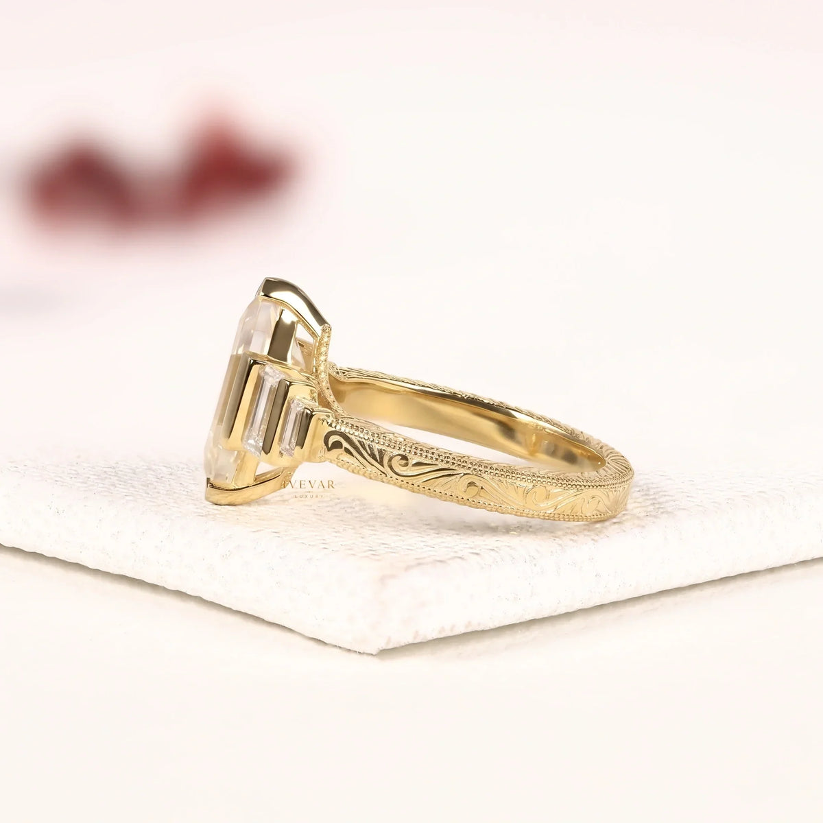 marquise cut five stone lab diamond ring - view 2