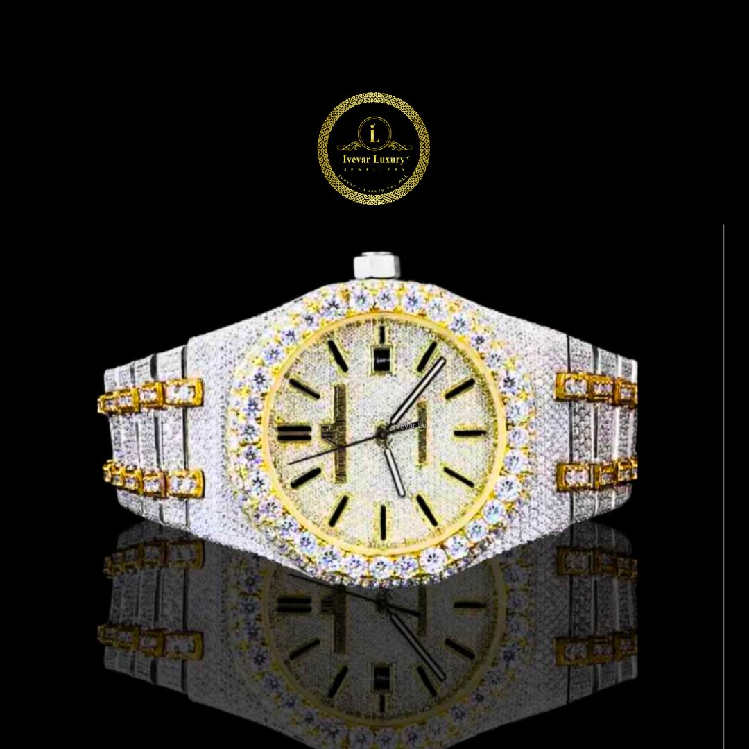 Ivevar Diamond Watch Full Iced Out Design with Lab Grown Diamonds