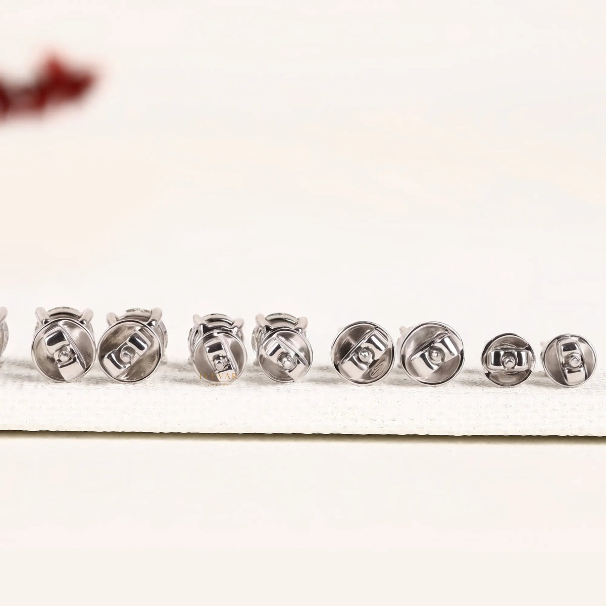 round lab grown diamond solitaire stud earrings - view 3