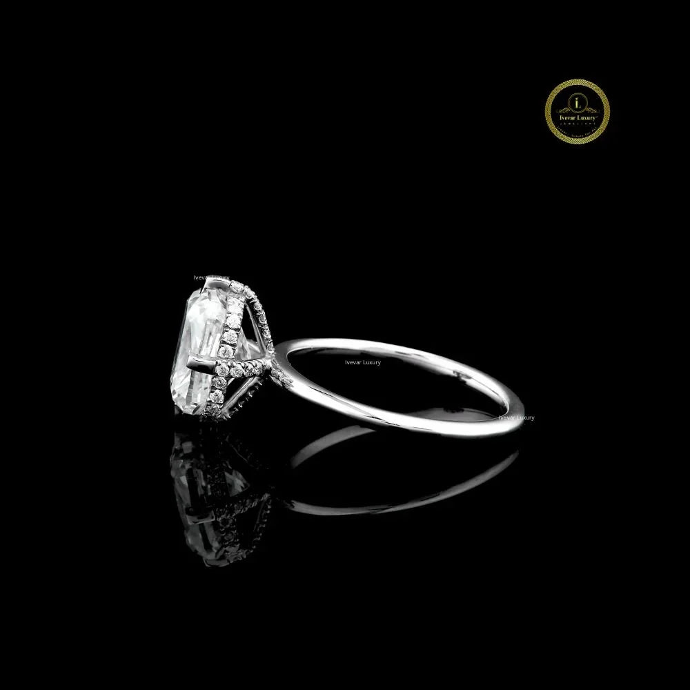 Radiant Cut Lab Diamond Solitaire Delicate Ring - View 3