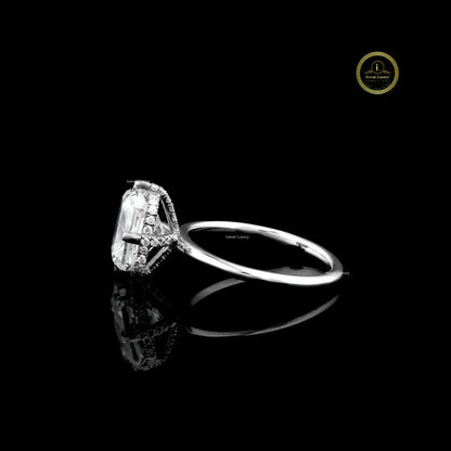 Radiant Cut Lab Diamond Solitaire Delicate Ring - View 3