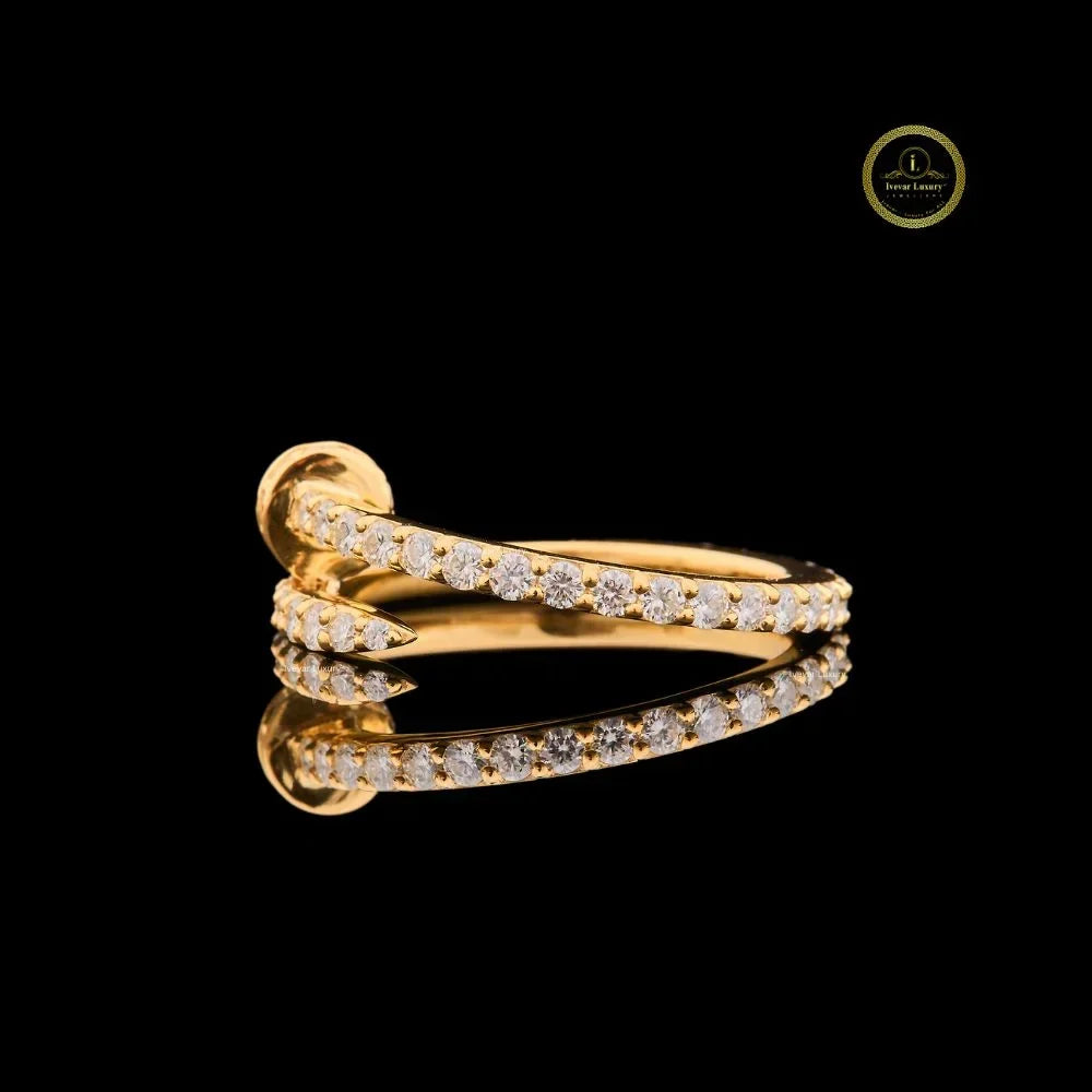 Open Wrap Moissanite Diamond Pave Statement Ring - View 3