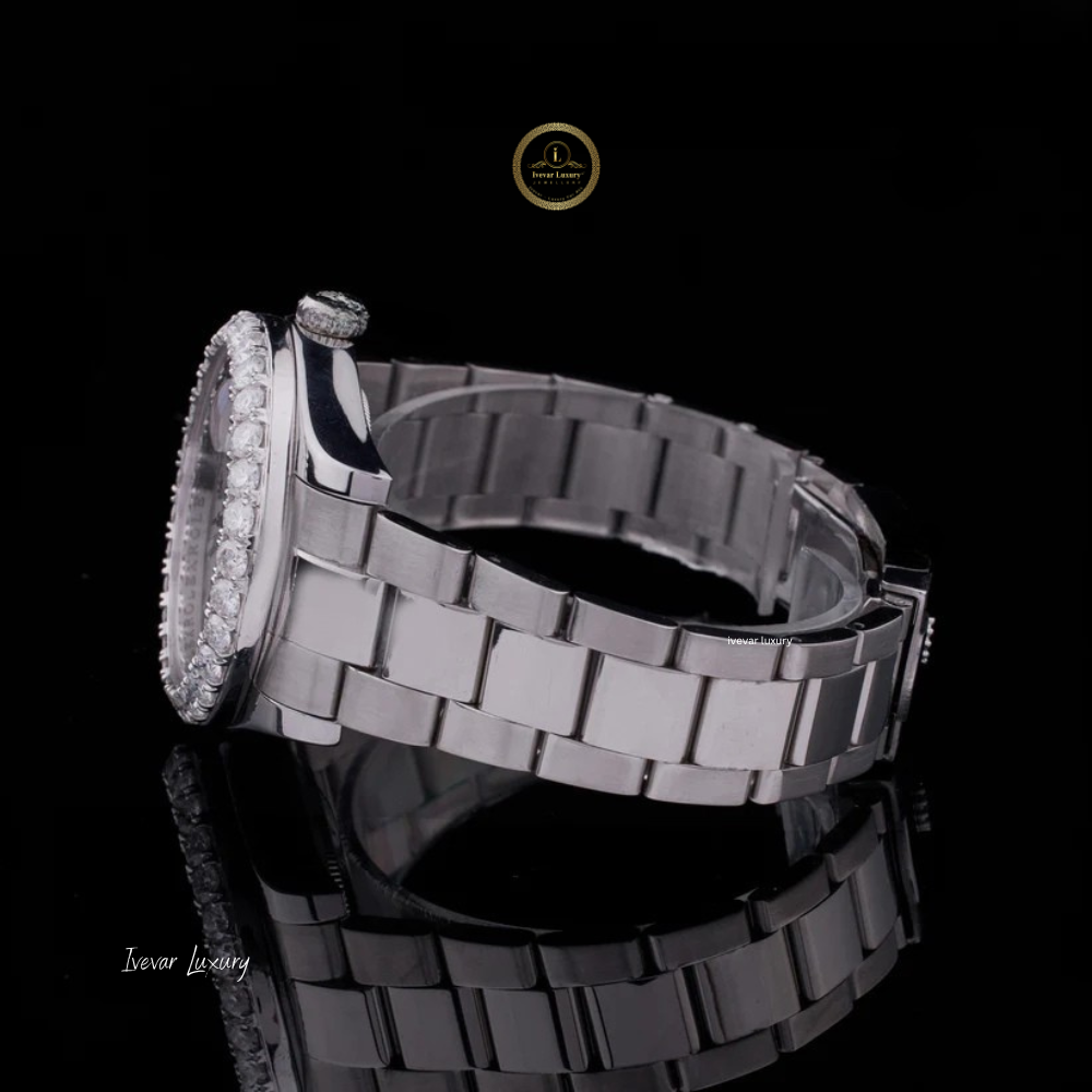 men’s fashion watch ivevar bling quartz with lab grown sparkle - view 3