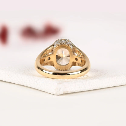 Cushion Cut Bezel Lab Diamond Split Shank Ring - View 3