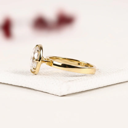 Oval Cut Lab Diamond Solitaire Engagement Ring - View 2