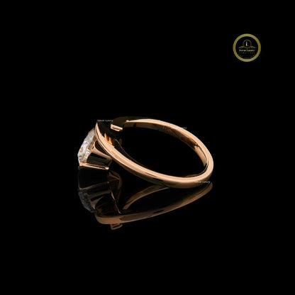 Modern Pear Cut Lab Diamond Bypass Solitaire Ring - View 3