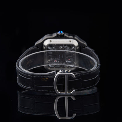 Ivevar Elite Timepiece Duo Diamond Skeleton Watch And Emerald Green Luxury Watch Collection - View 4