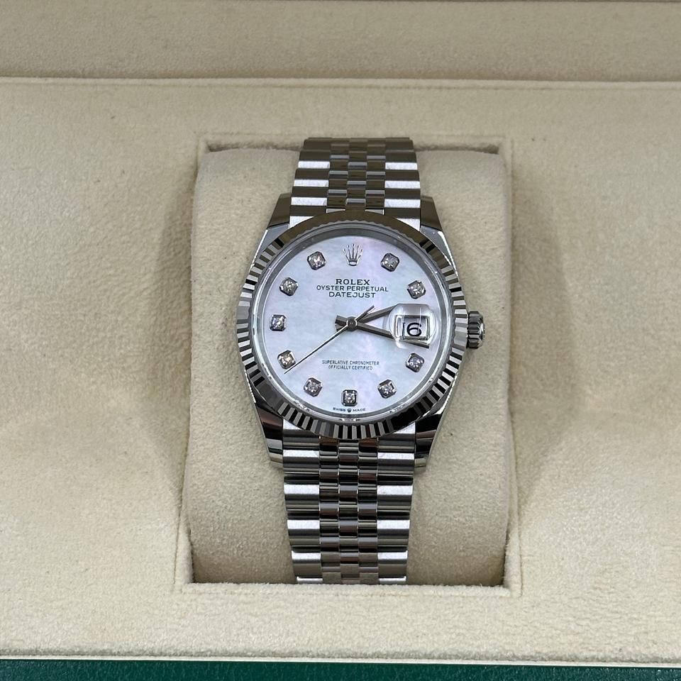 Automatic Date Watch with Mother of Pearl Face - View 5