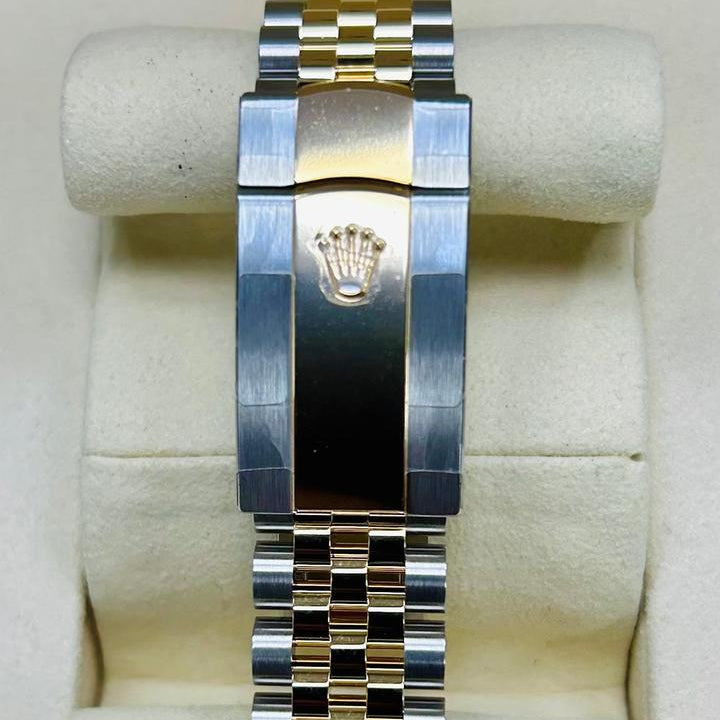 two-tone green dial date automatic wristwatch - view 4