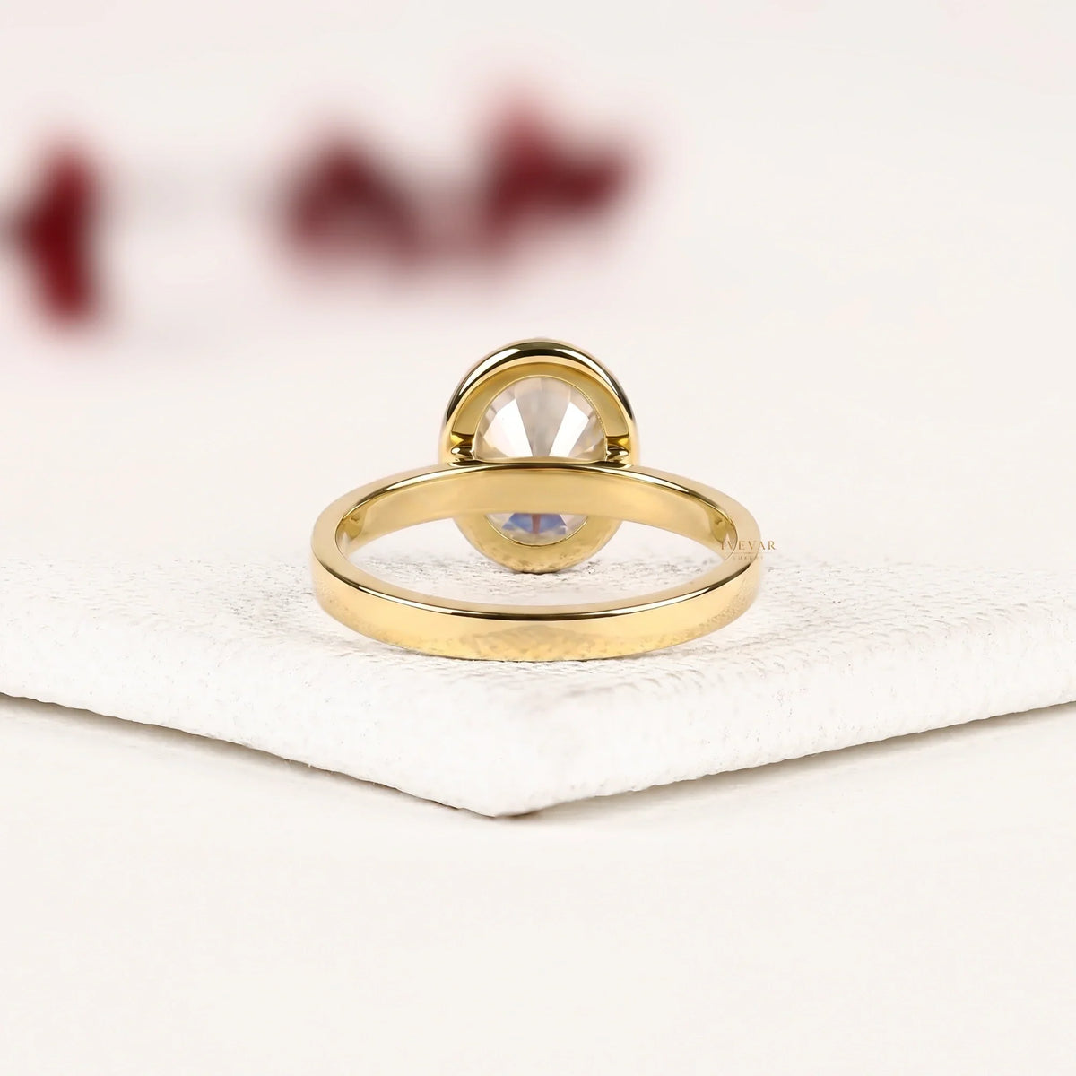 oval cut lab diamond solitaire engagement ring - view 3