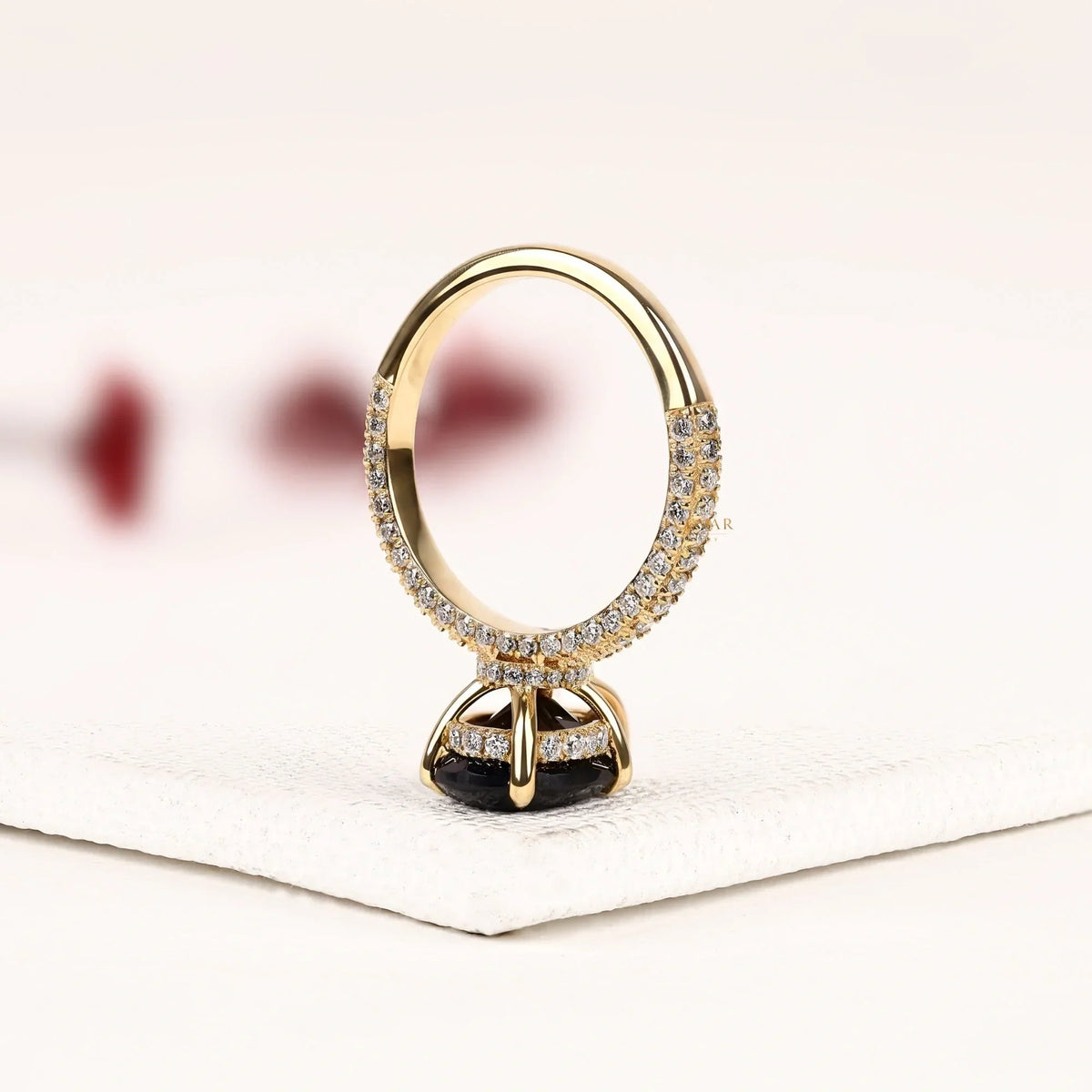 black pear cut lab diamond ring crafted for timeless luxury ring - view 4