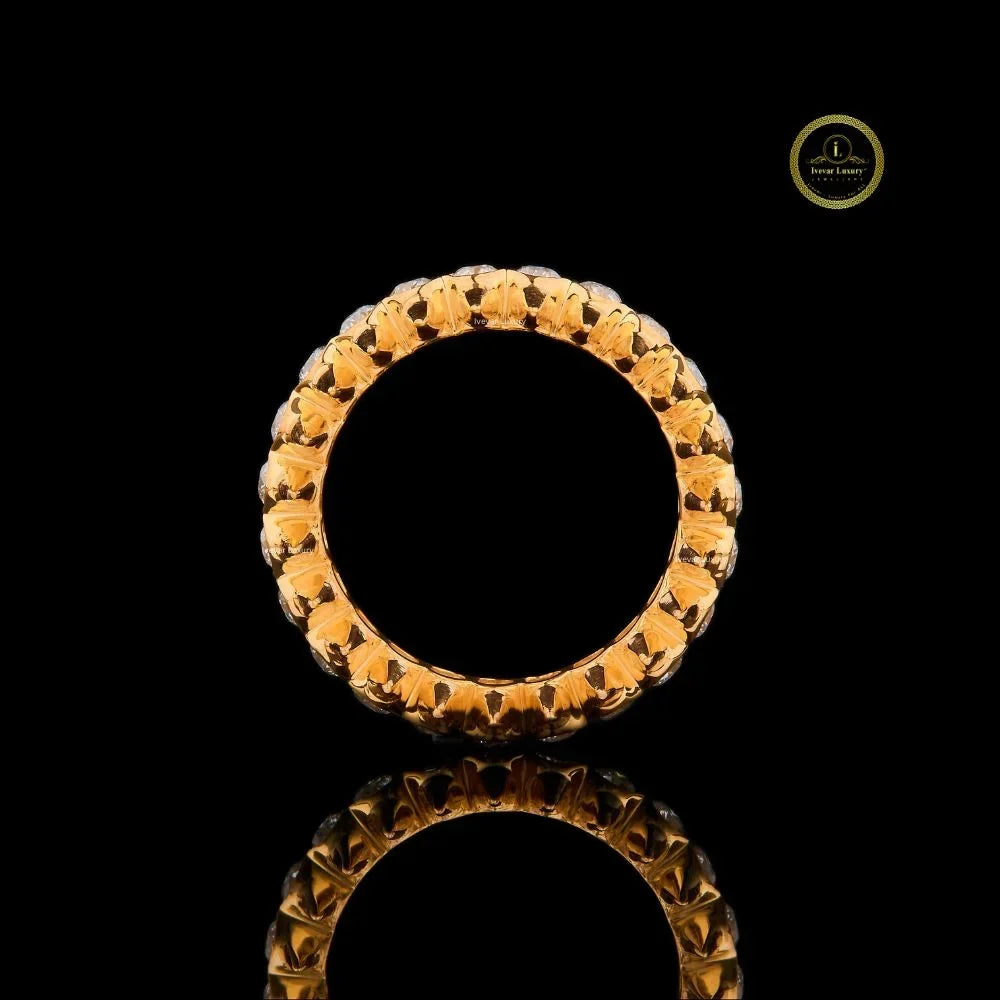 Spiked Bezel Set Round Lab Diamond Eternity Ring - View 4