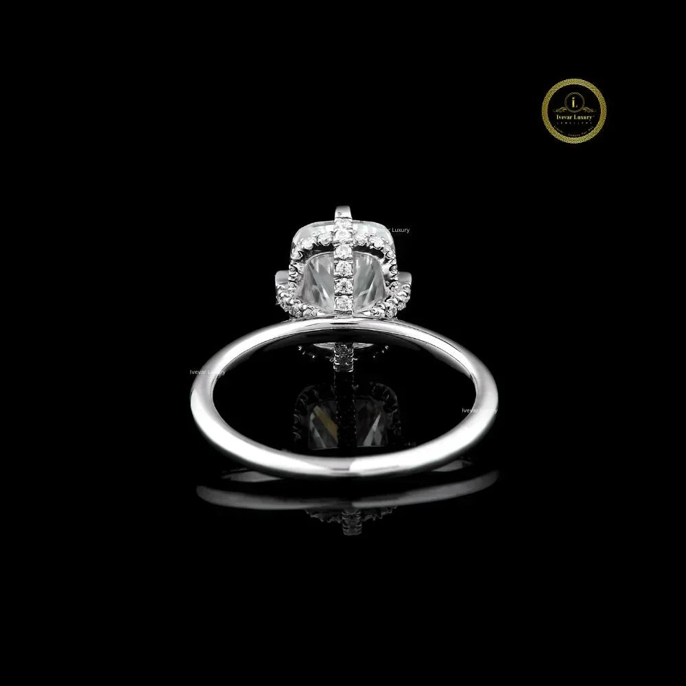 radiant cut lab diamond solitaire delicate ring - view 4