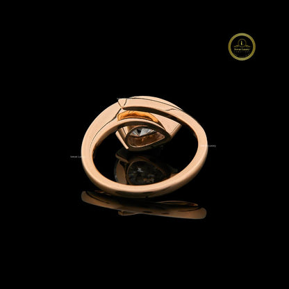 Modern Pear Cut Lab Diamond Bypass Solitaire Ring - View 4