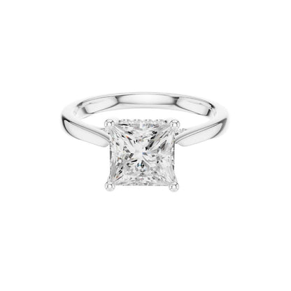 Classic Princess Cut Lab Diamond Solitaire Ring - View 2