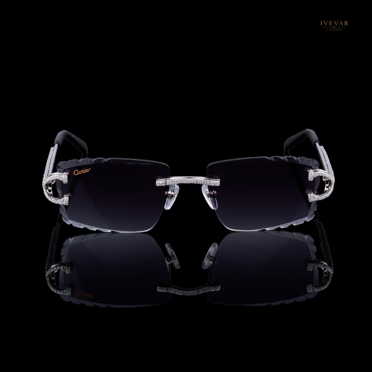 royal prestige set – blue dial luxury watch and crystal-accent sunglasses by ivevar - view 4