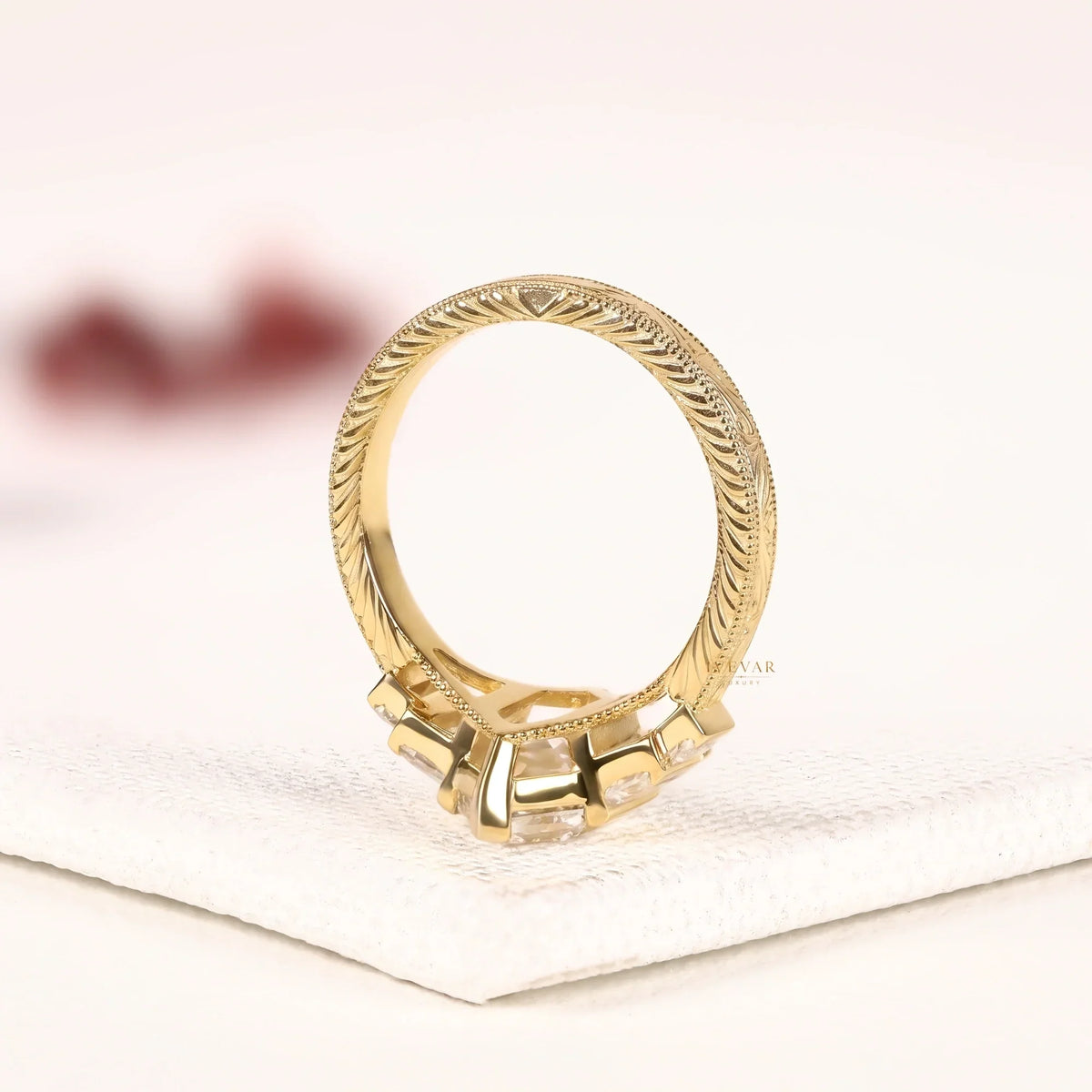 Marquise Cut Five Stone Lab Diamond Ring - View 4