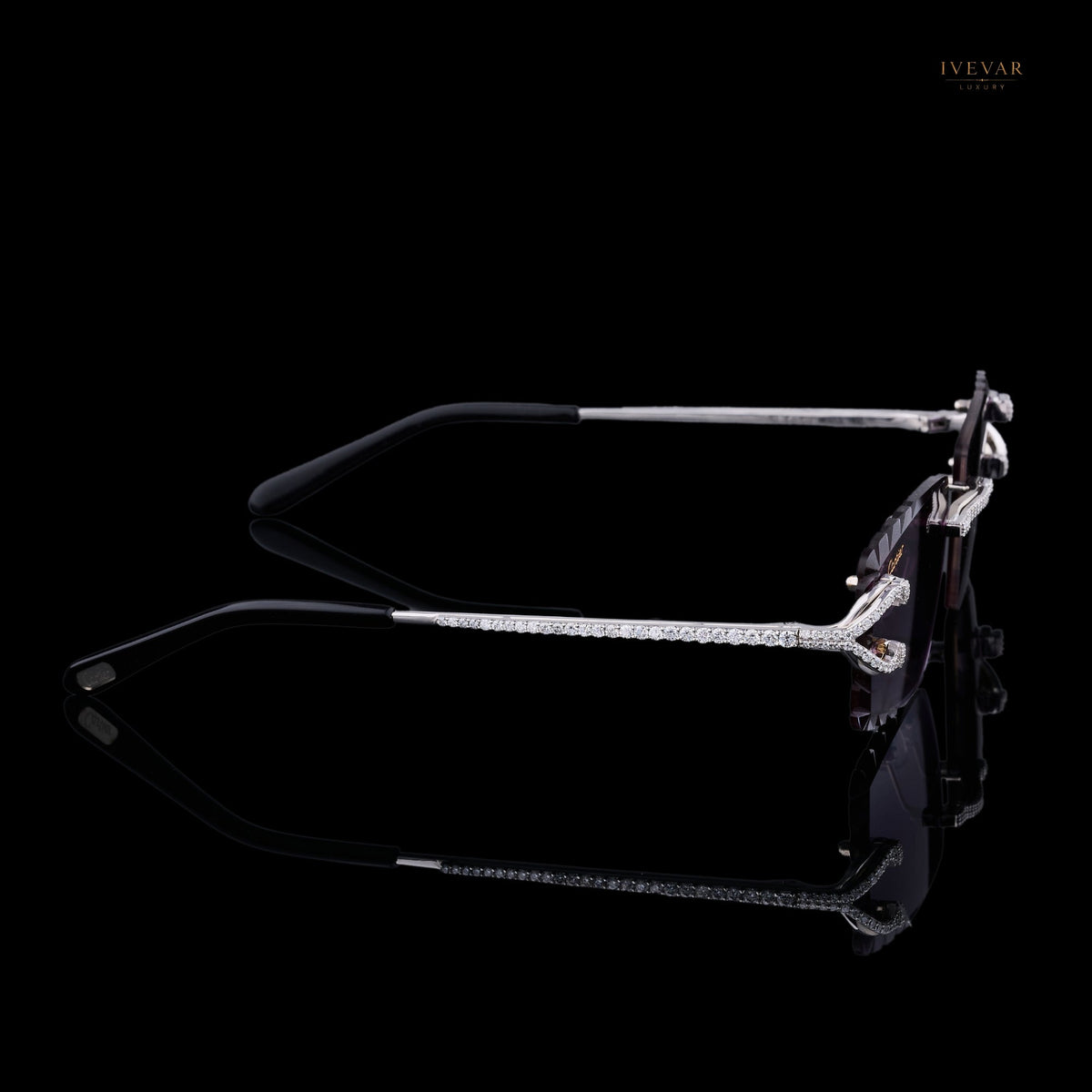 royal prestige set – blue dial luxury watch and crystal-accent sunglasses by ivevar - view 10