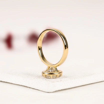 Oval Cut Lab Diamond Solitaire Engagement Ring - View 4