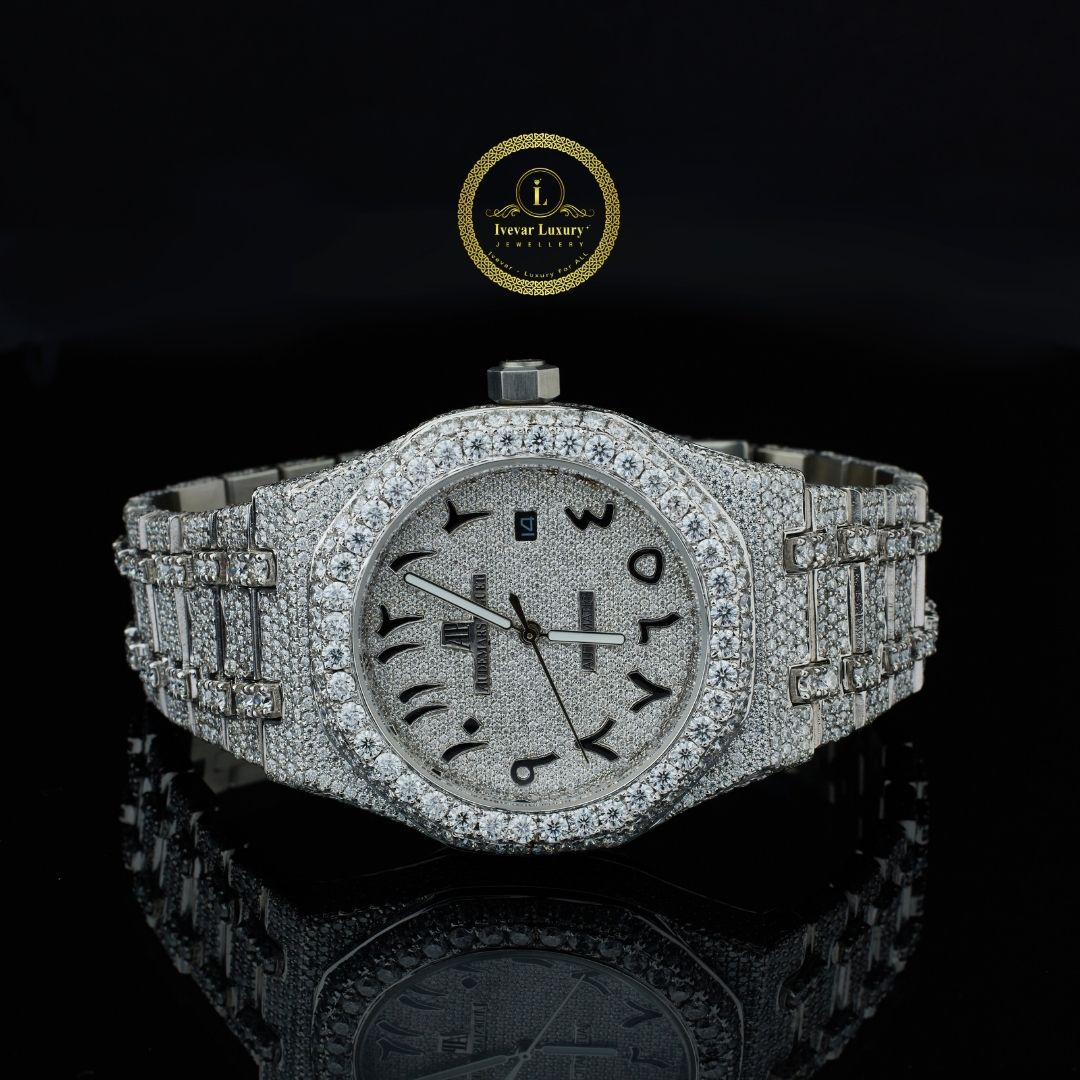 Full Iced Lab Diamond Watch Luxury Rapper Style by IVEVAR