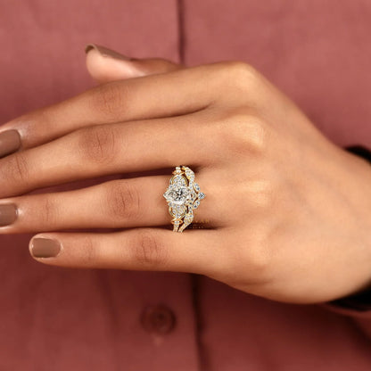 Pear Cut Infinity Lab Diamond Bridal Set - View 6