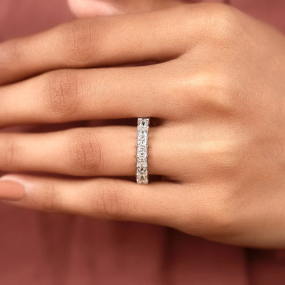 Princess Cut Lab Diamond Half Eternity Band - View 6